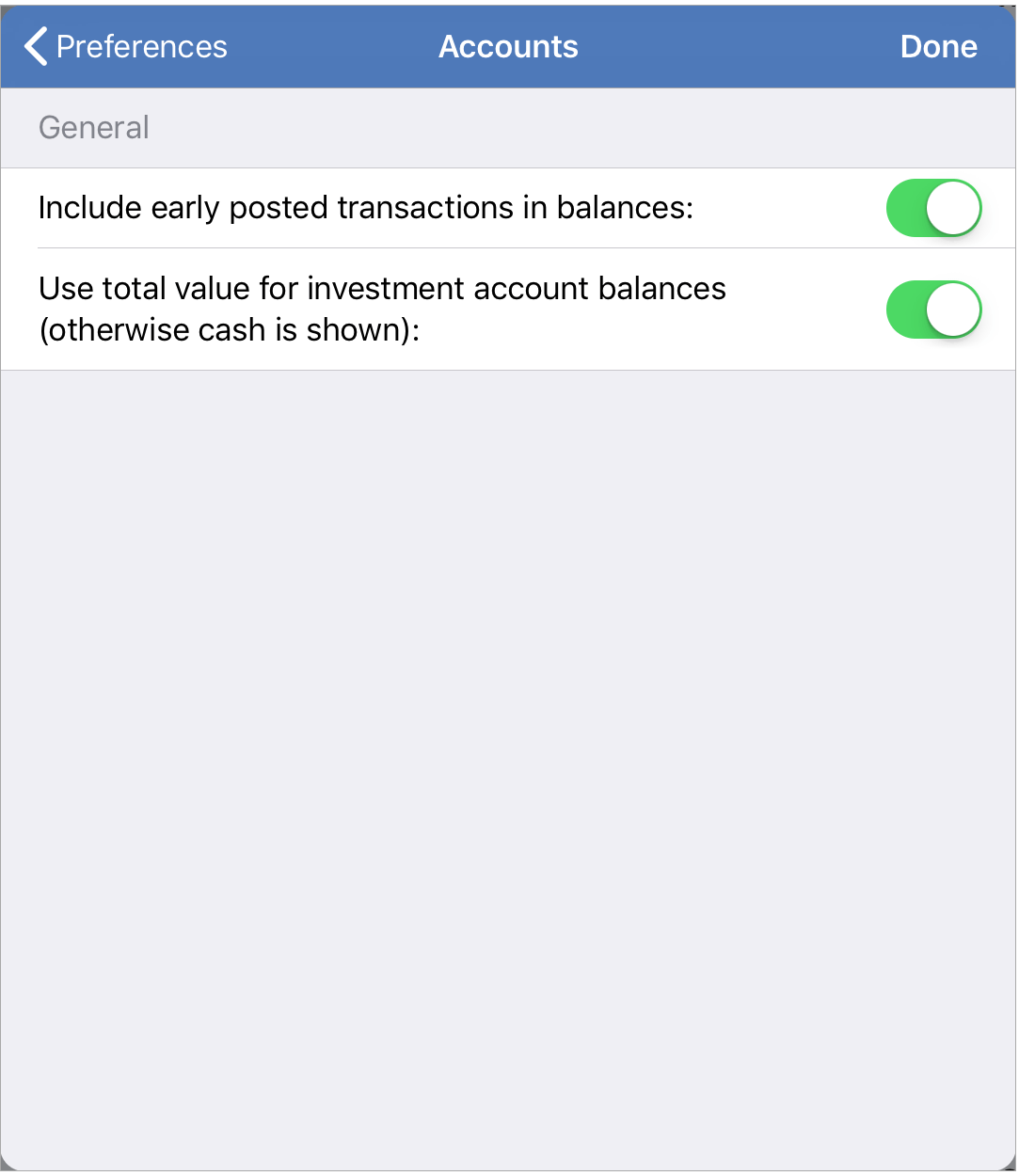 Account Preferences