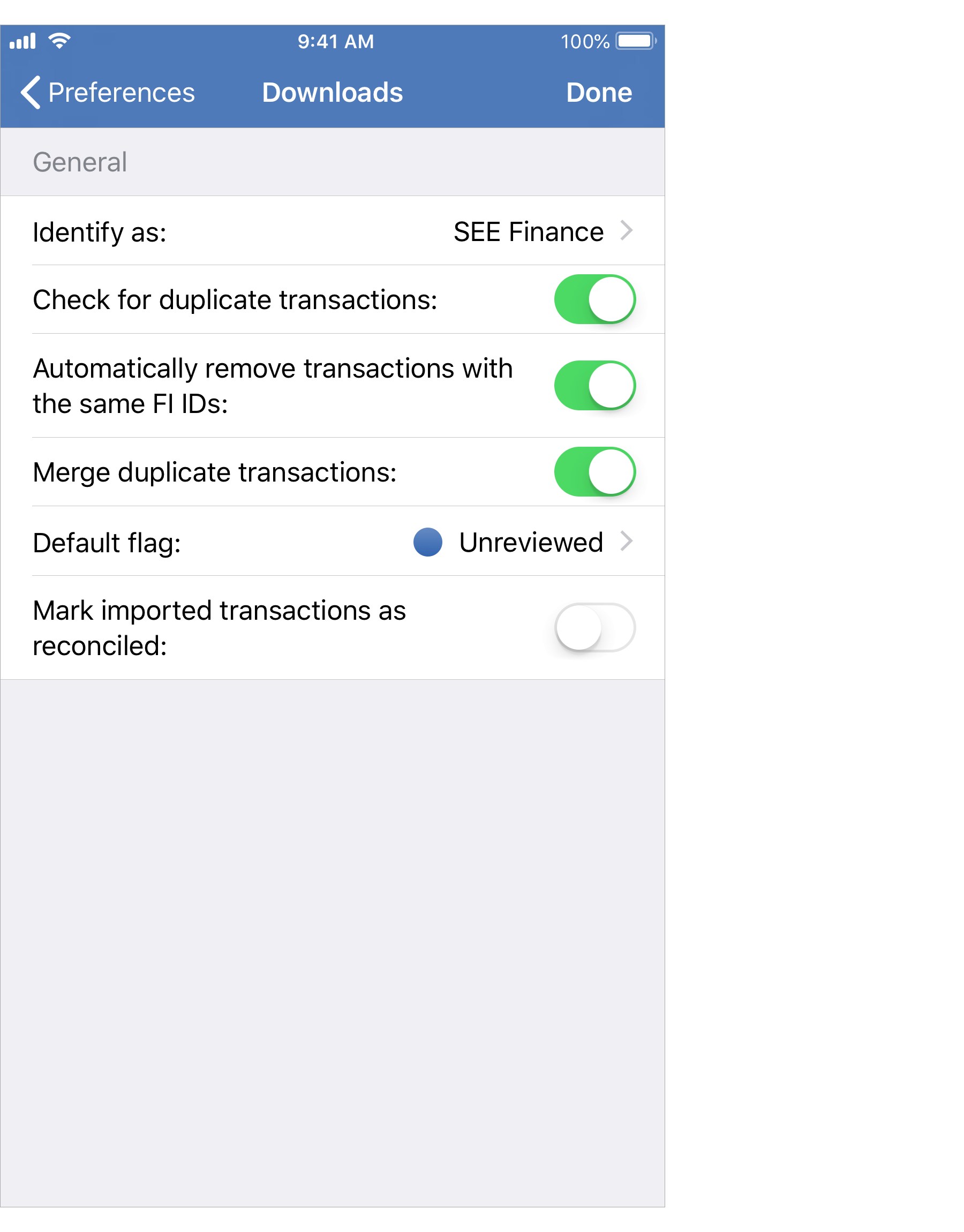 Downloads Preferences