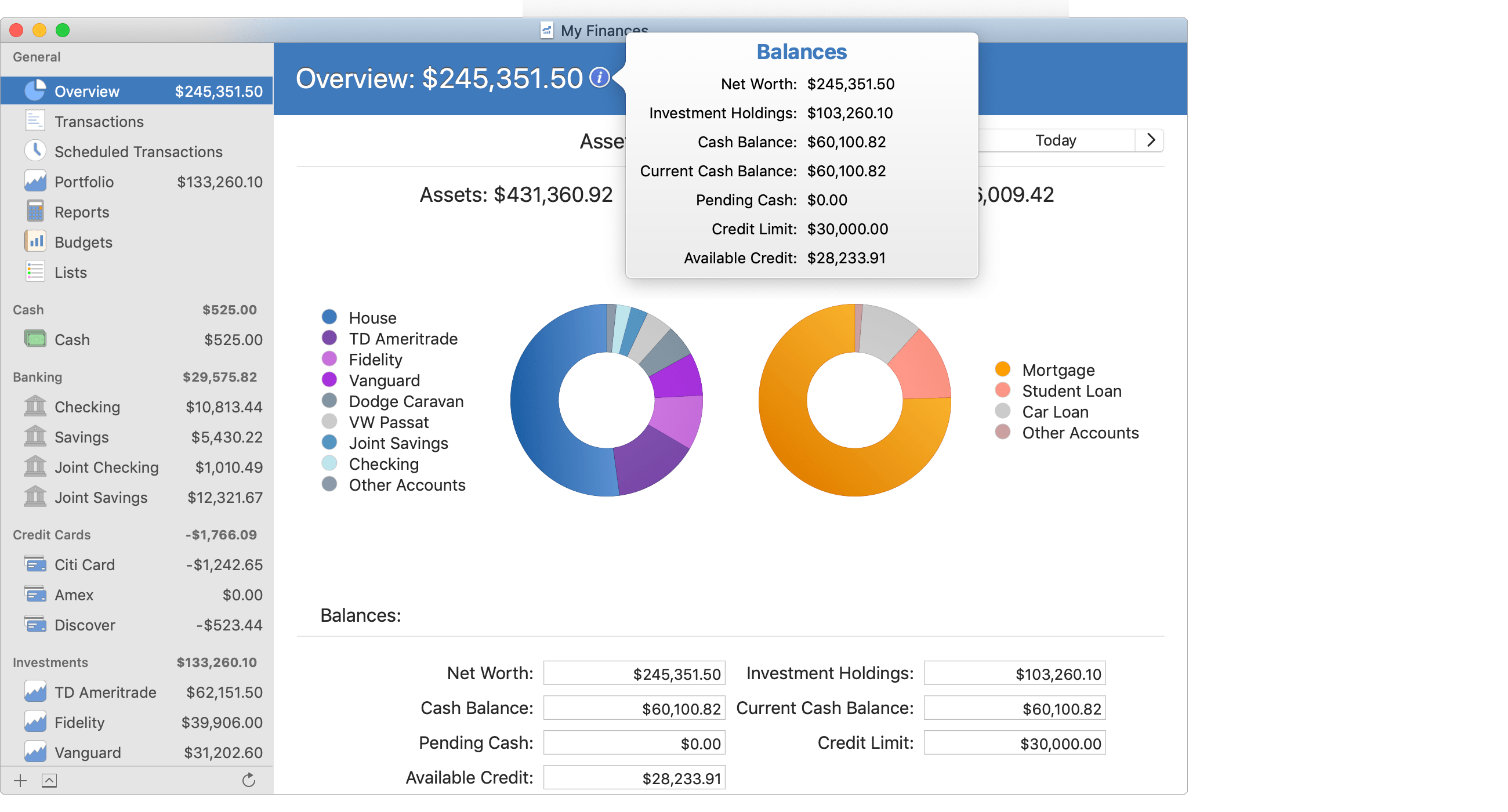 Balance Info Popover