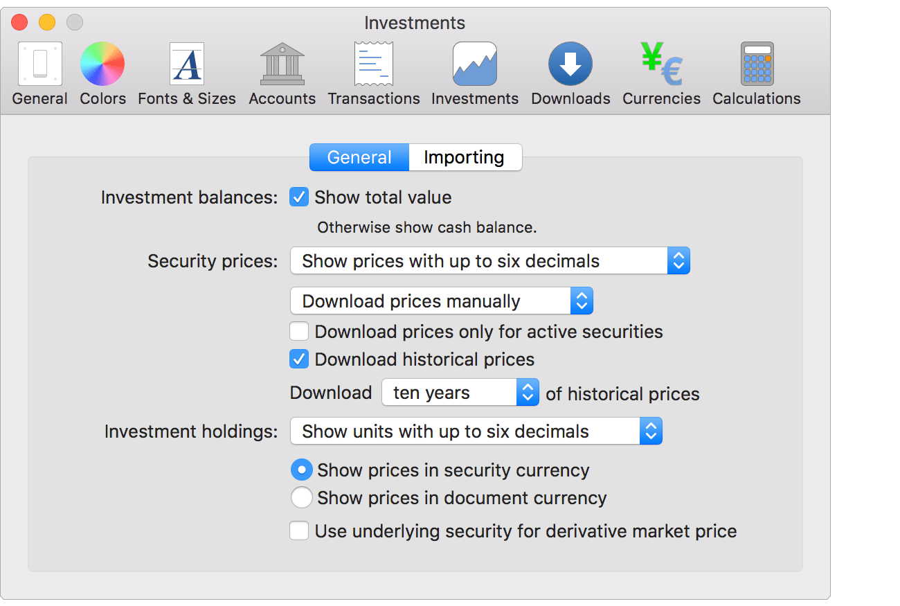 Investments - General Preferences