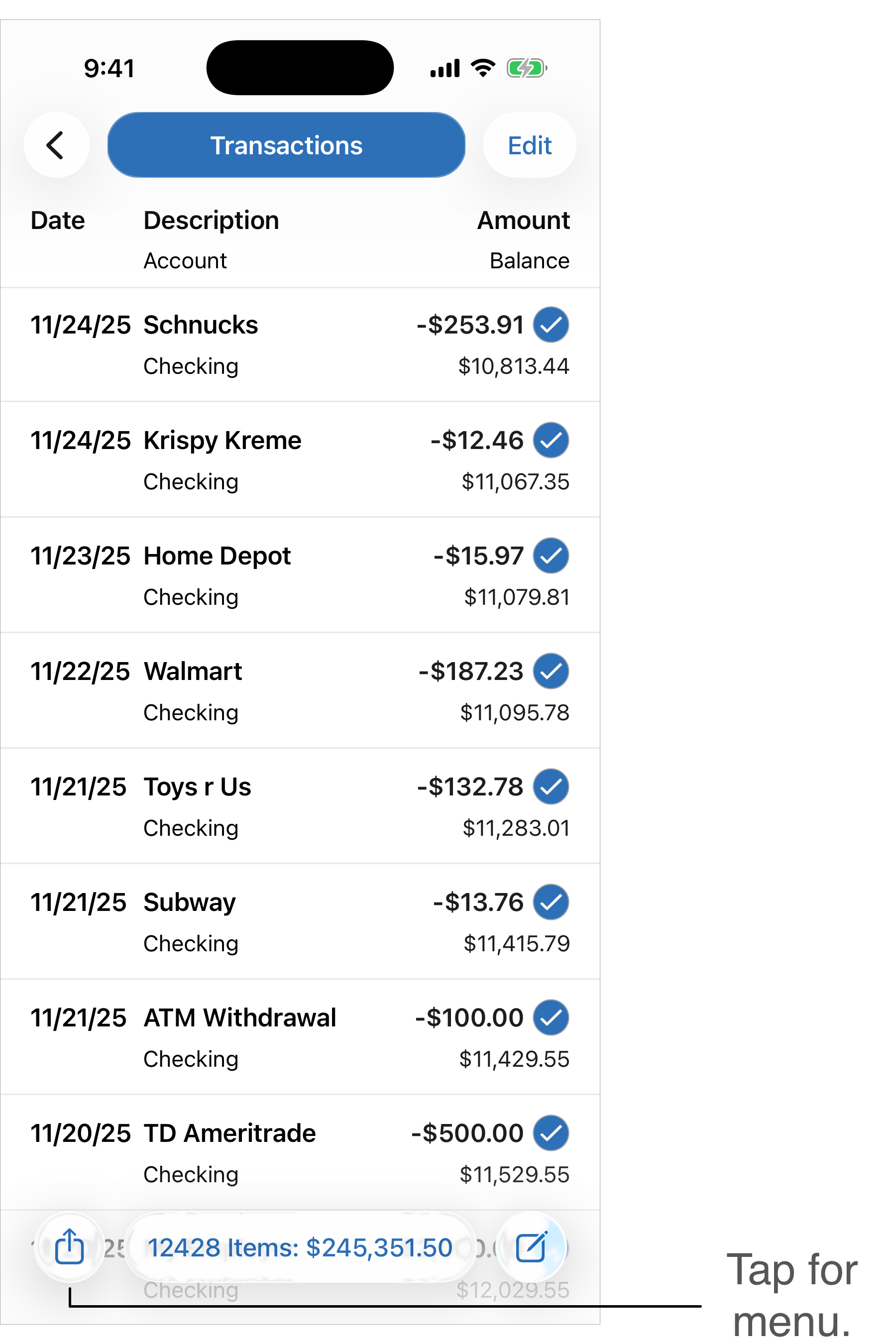 Account Action Button