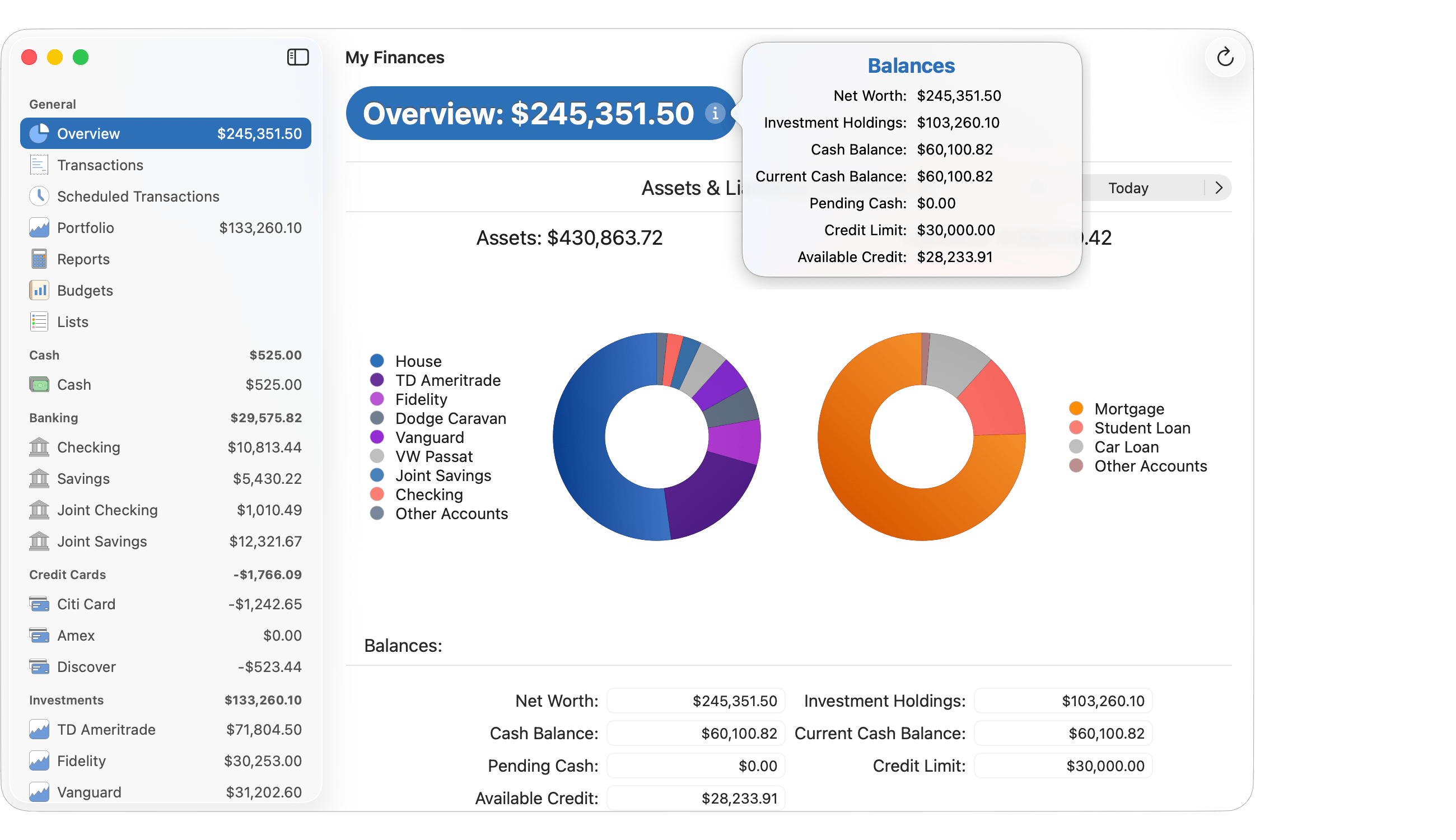 Balance Info Popover