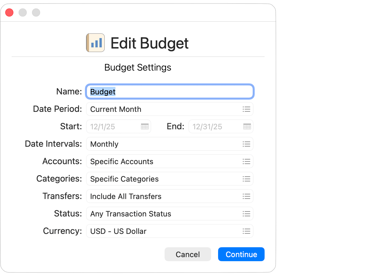 Create a Budget