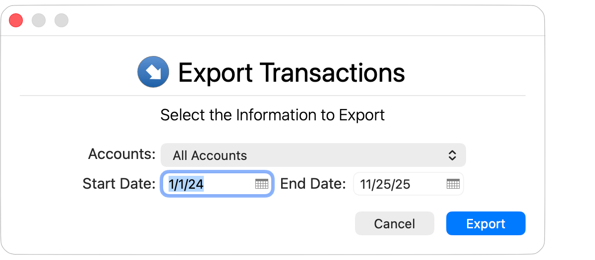 Export Transactions to QIF File