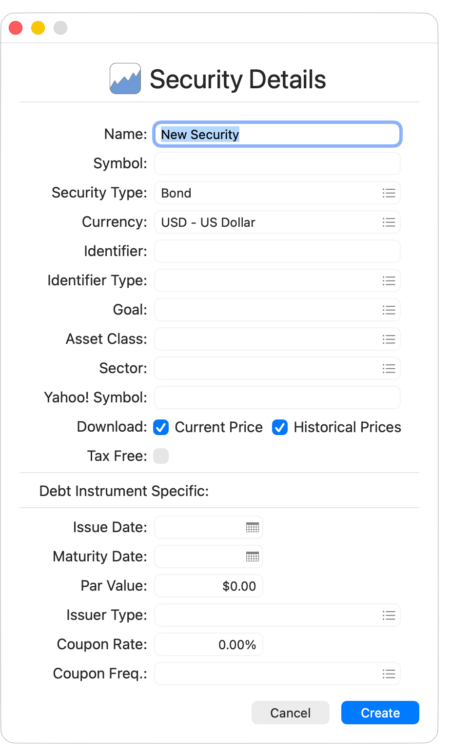 Debt Instrument Security Info