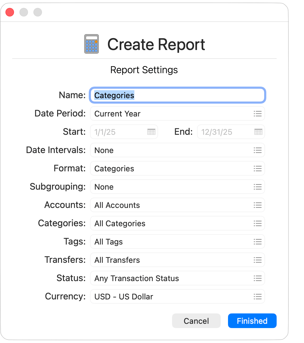 Report Settings