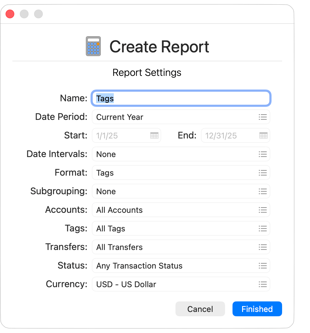 Report Settings