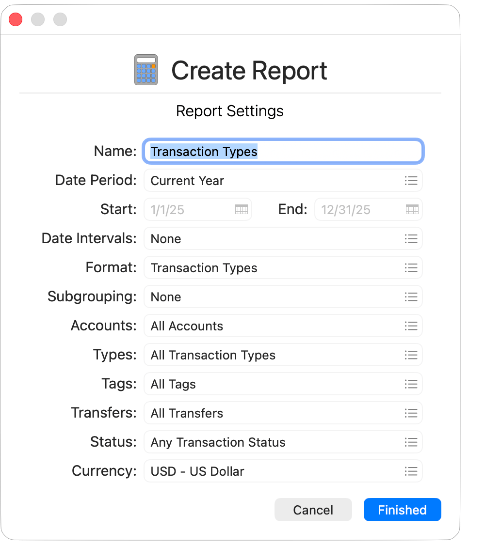 Report Settings