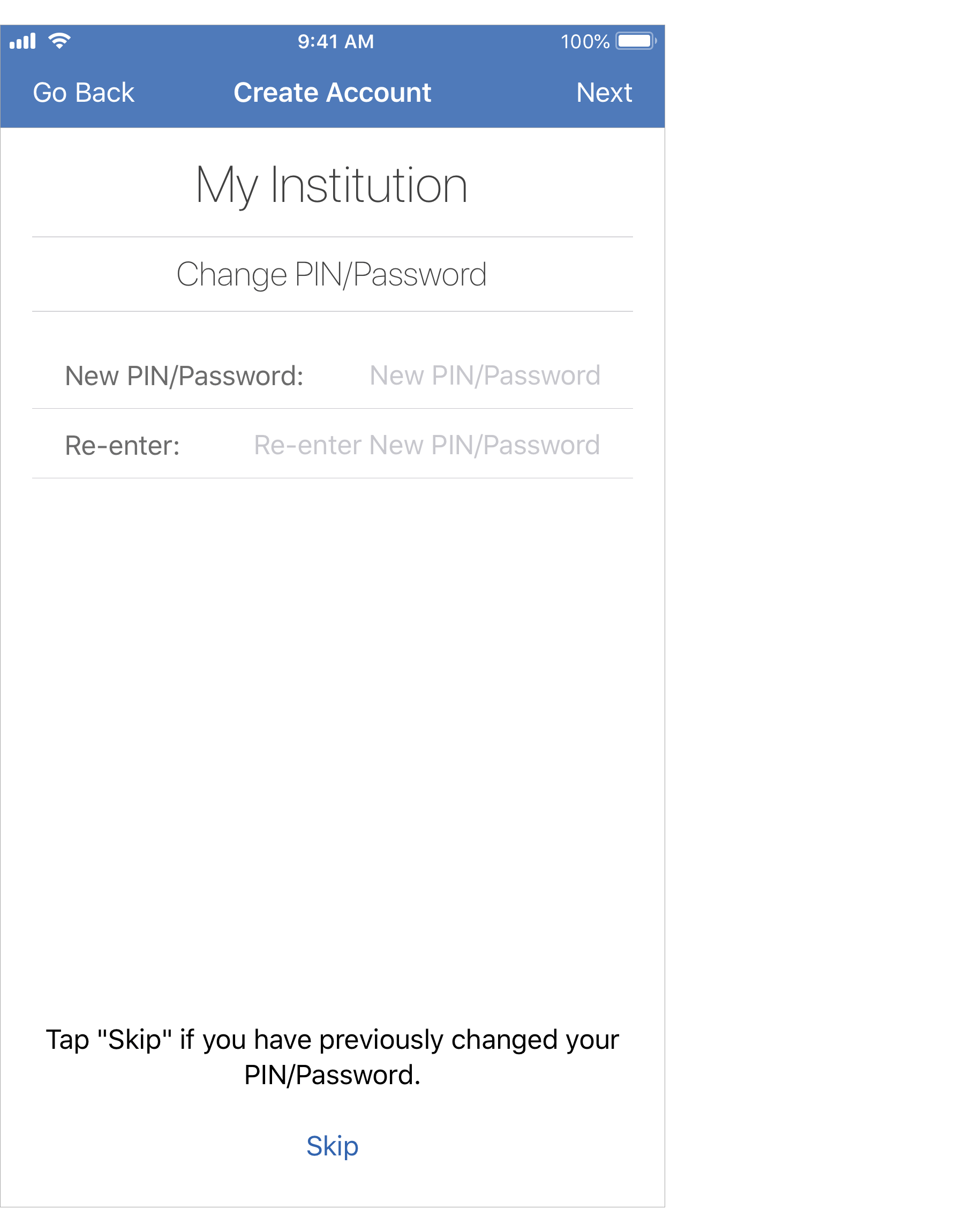 Change PIN/Password