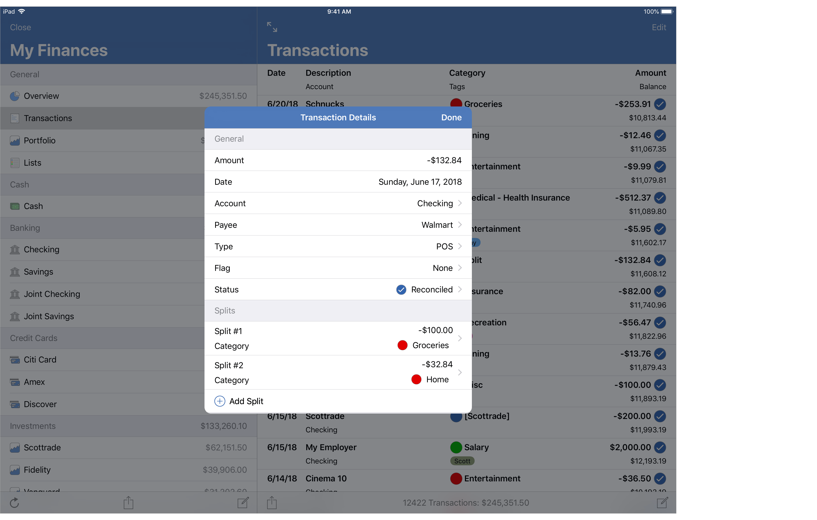Split Transaction