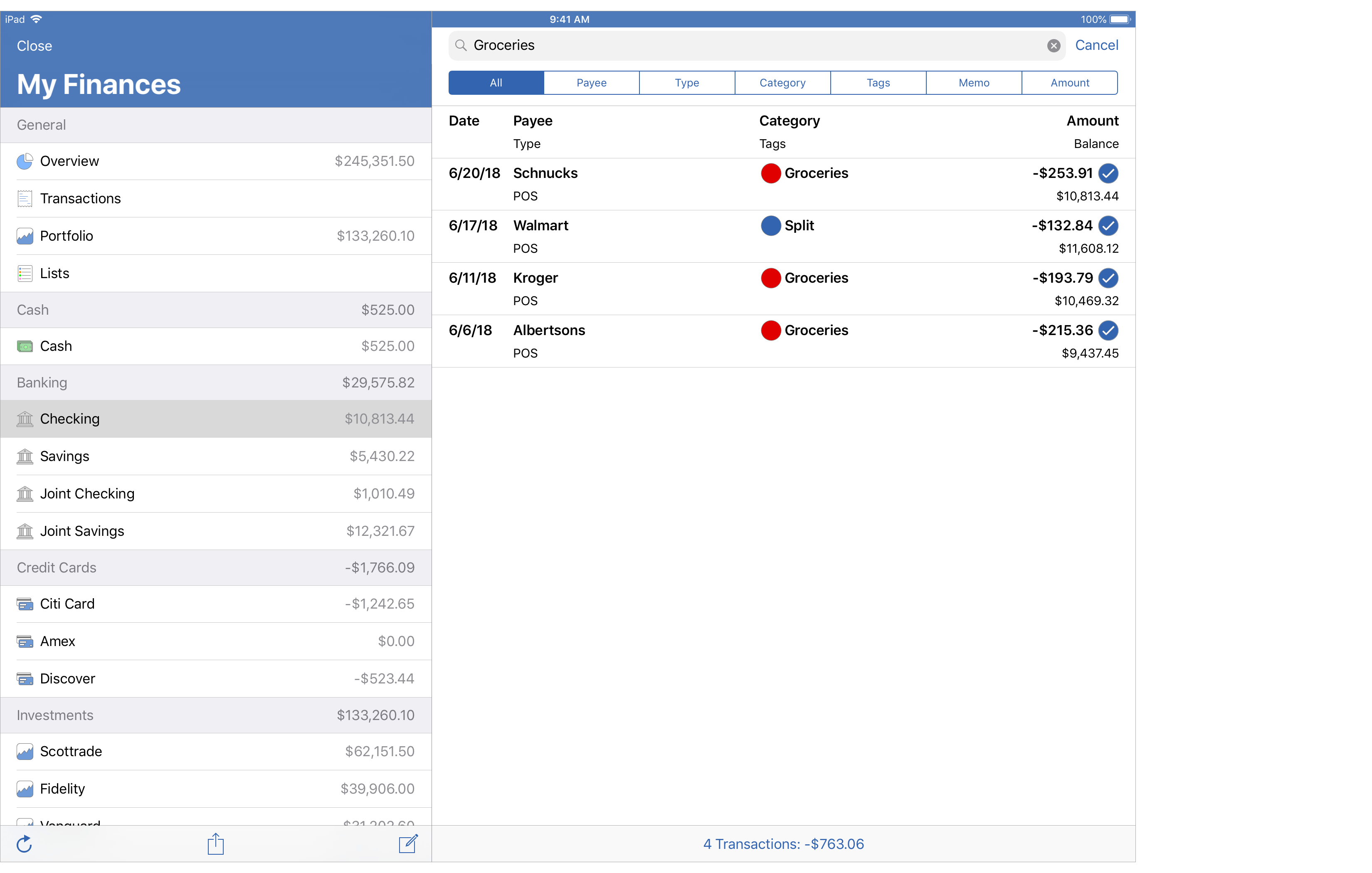 Search Transactions