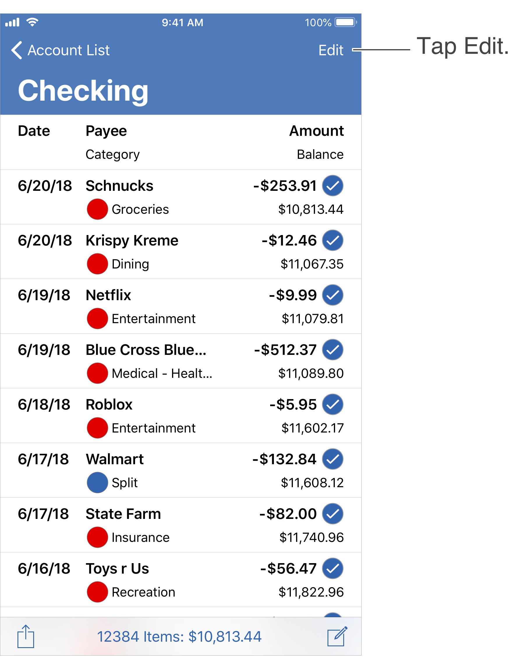 Edit Transactions