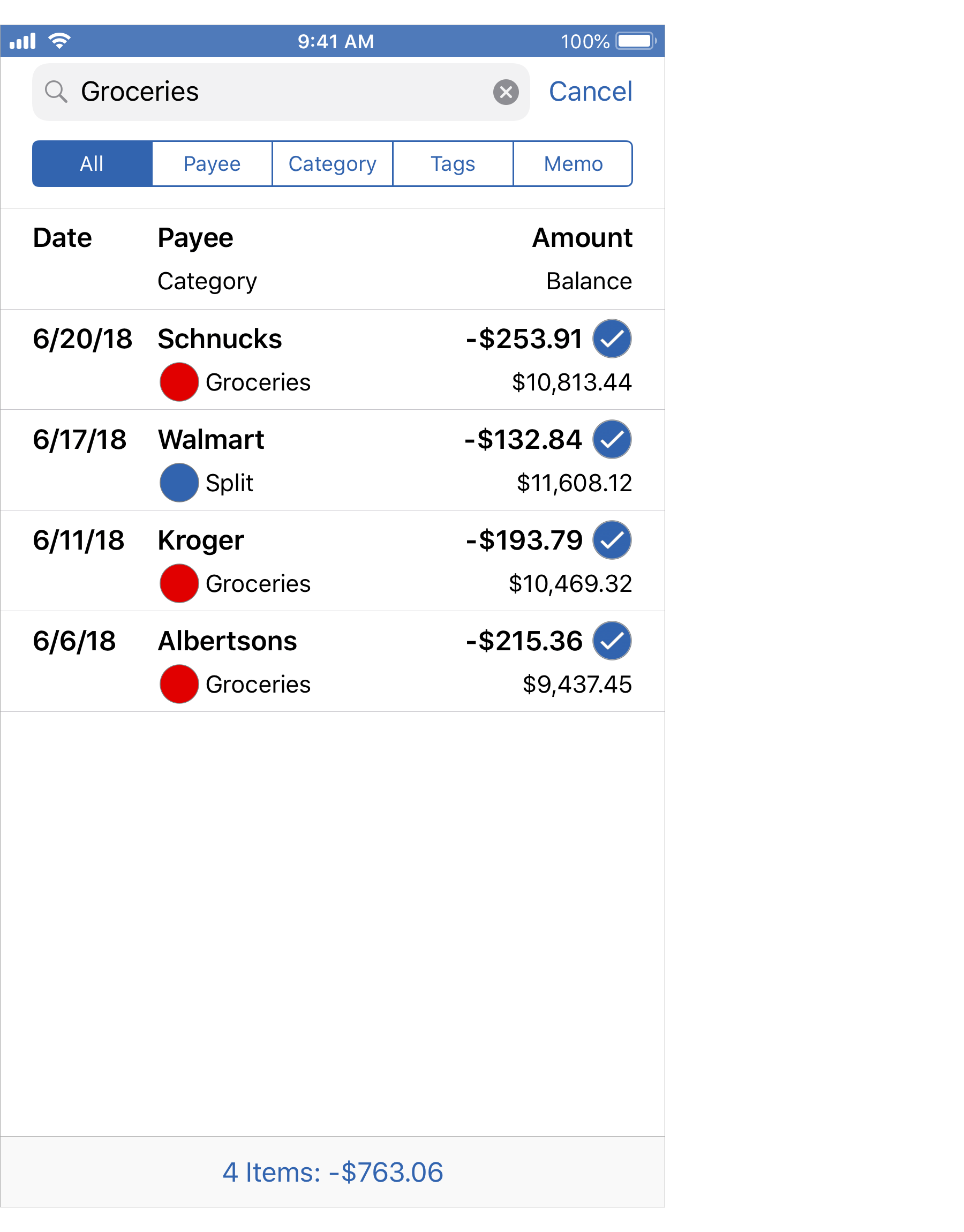 Search Transactions