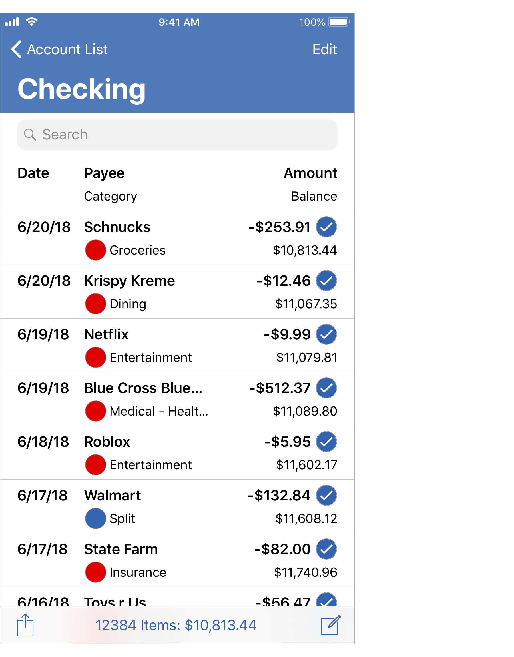 Search Transactions