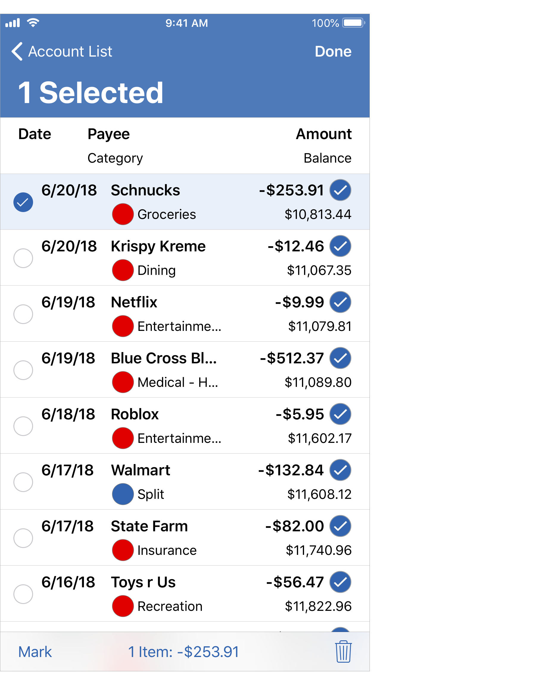 Select Transactions