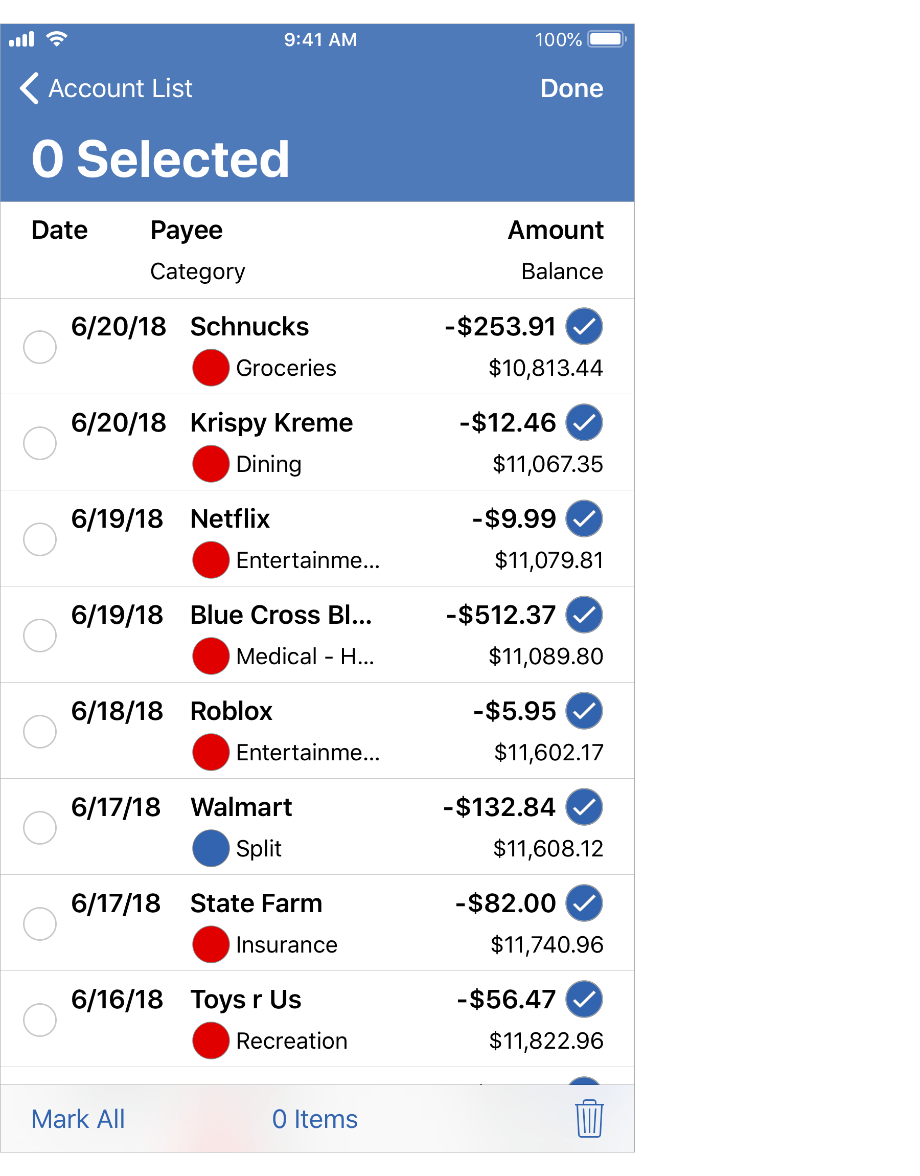 Select Transactions