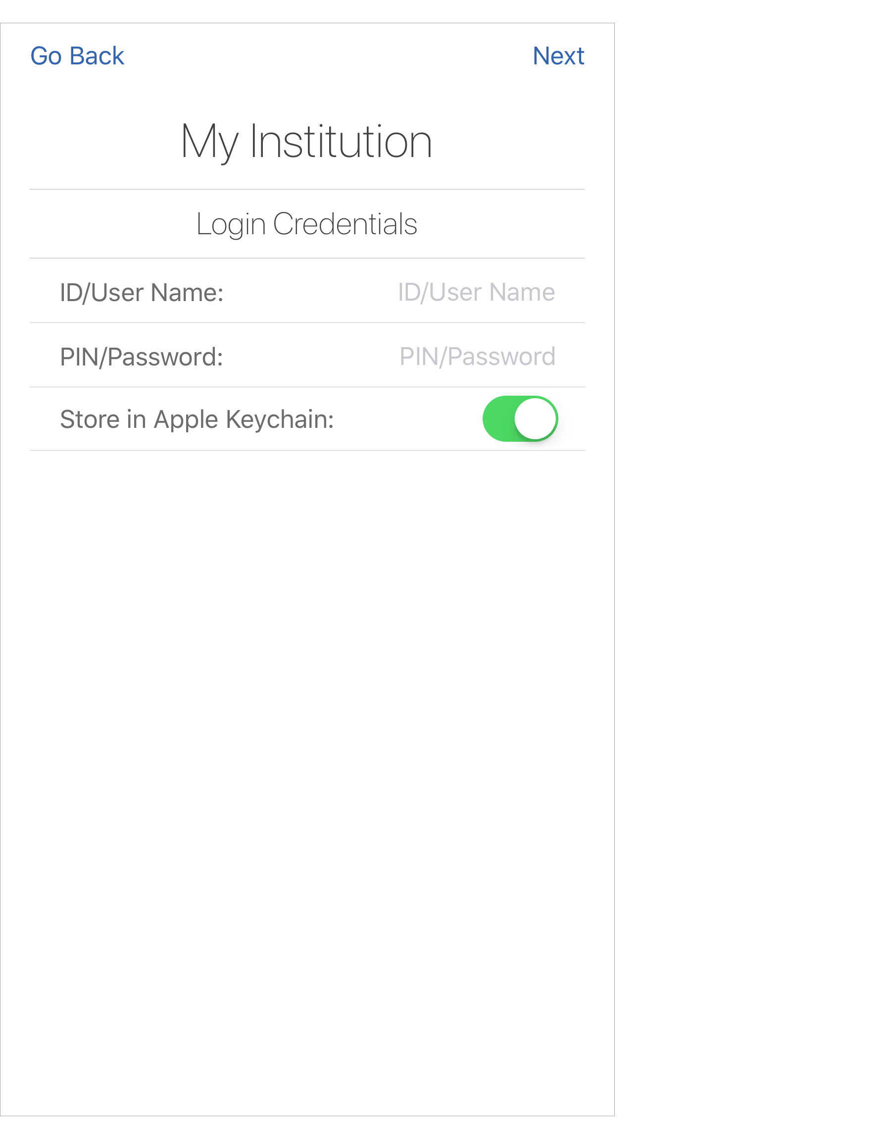 Login Credentials