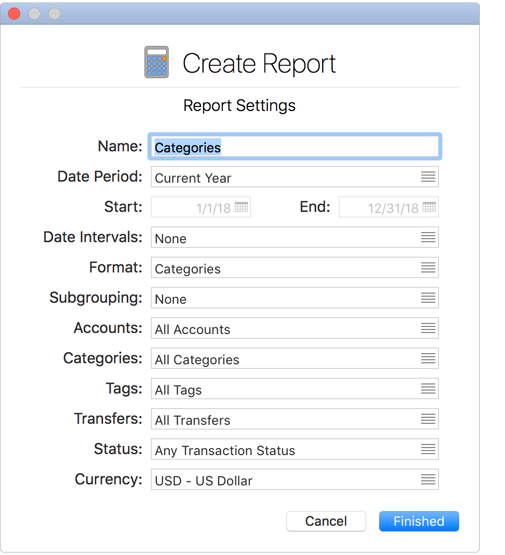 Report Settings
