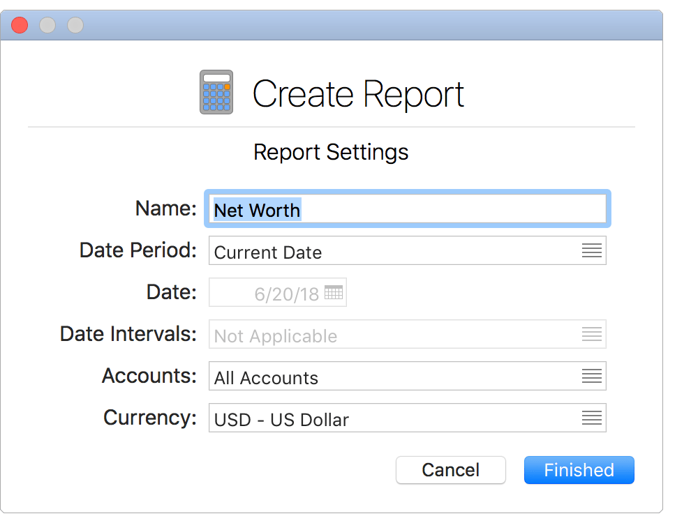 Report Settings