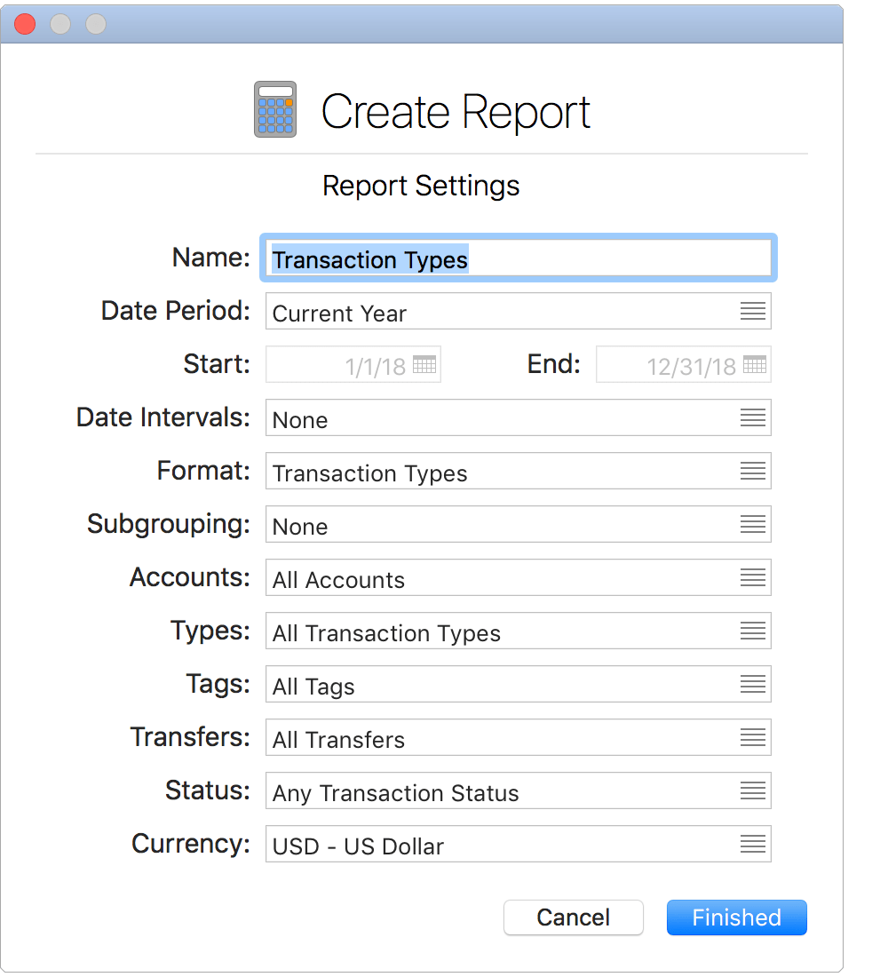 Report Settings