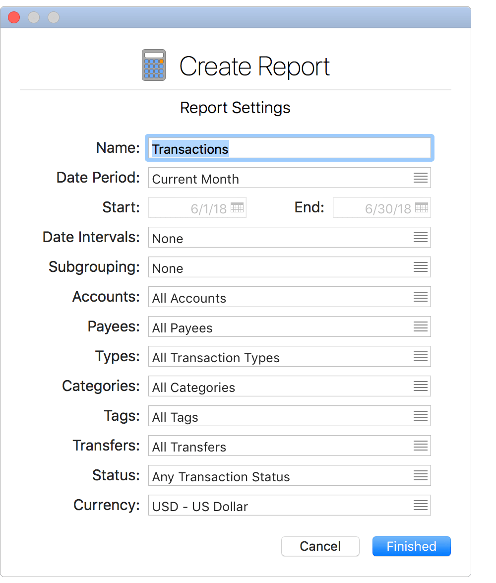 See Finance Transaction Reports