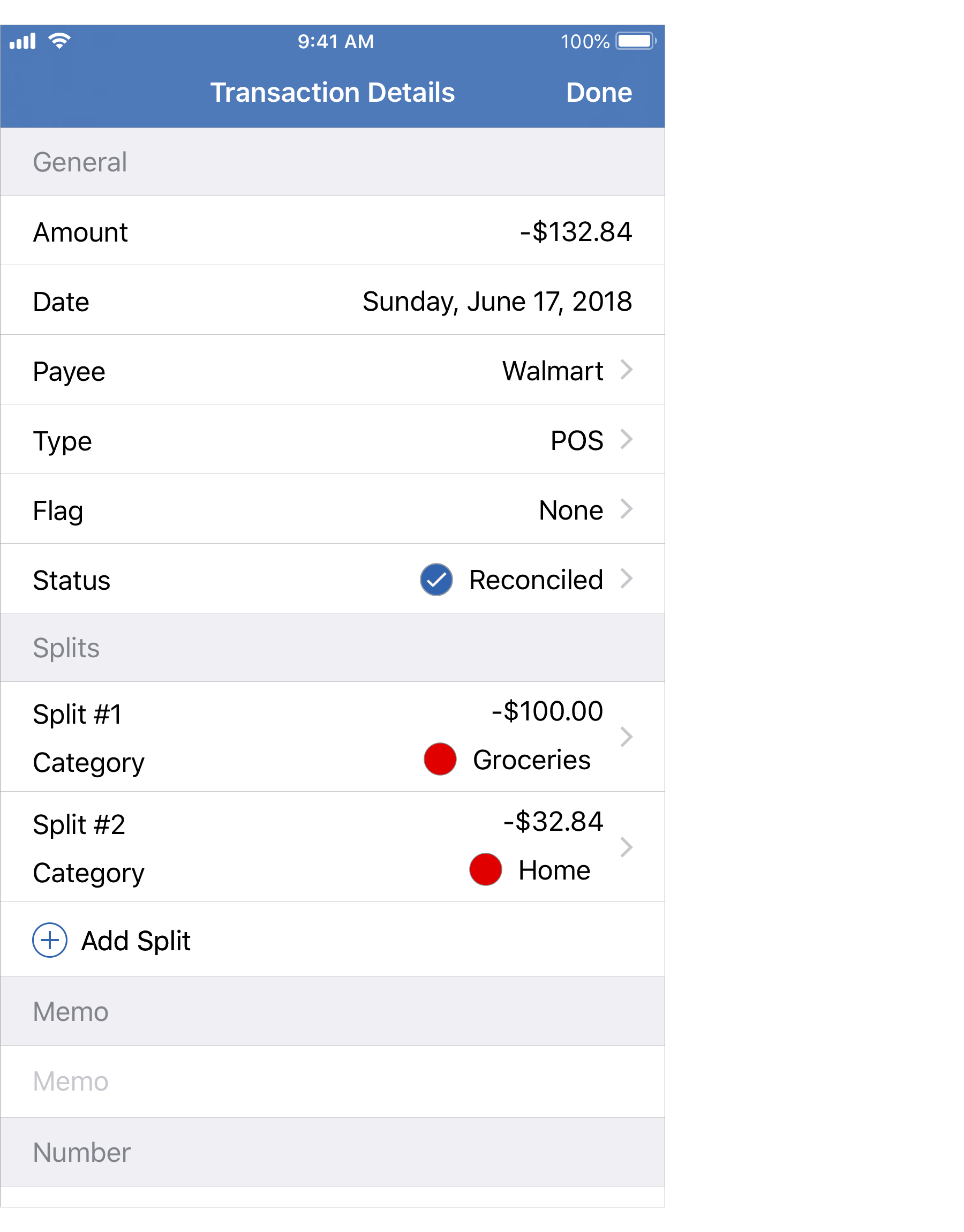 Split Transaction