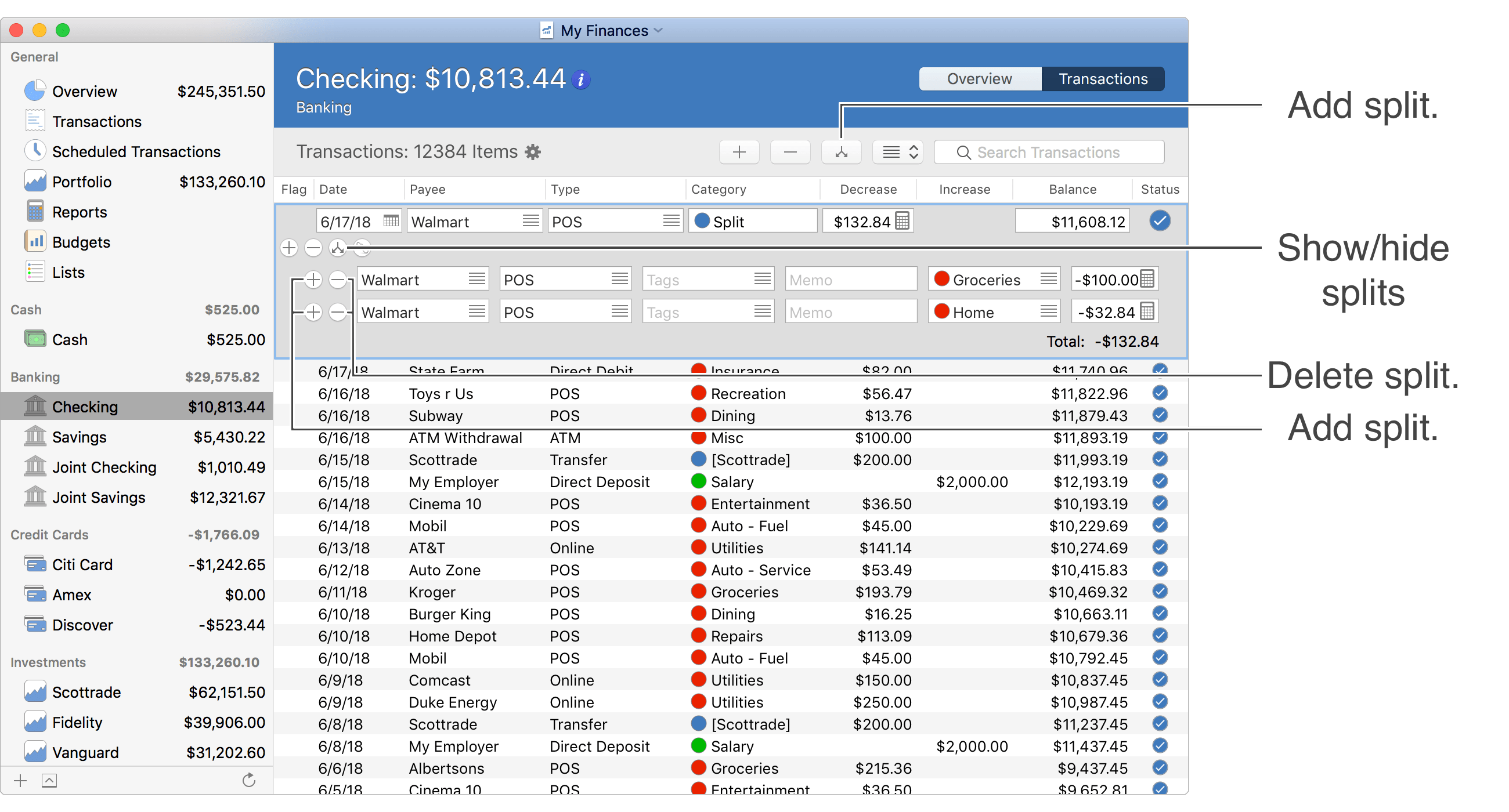 Split Transaction