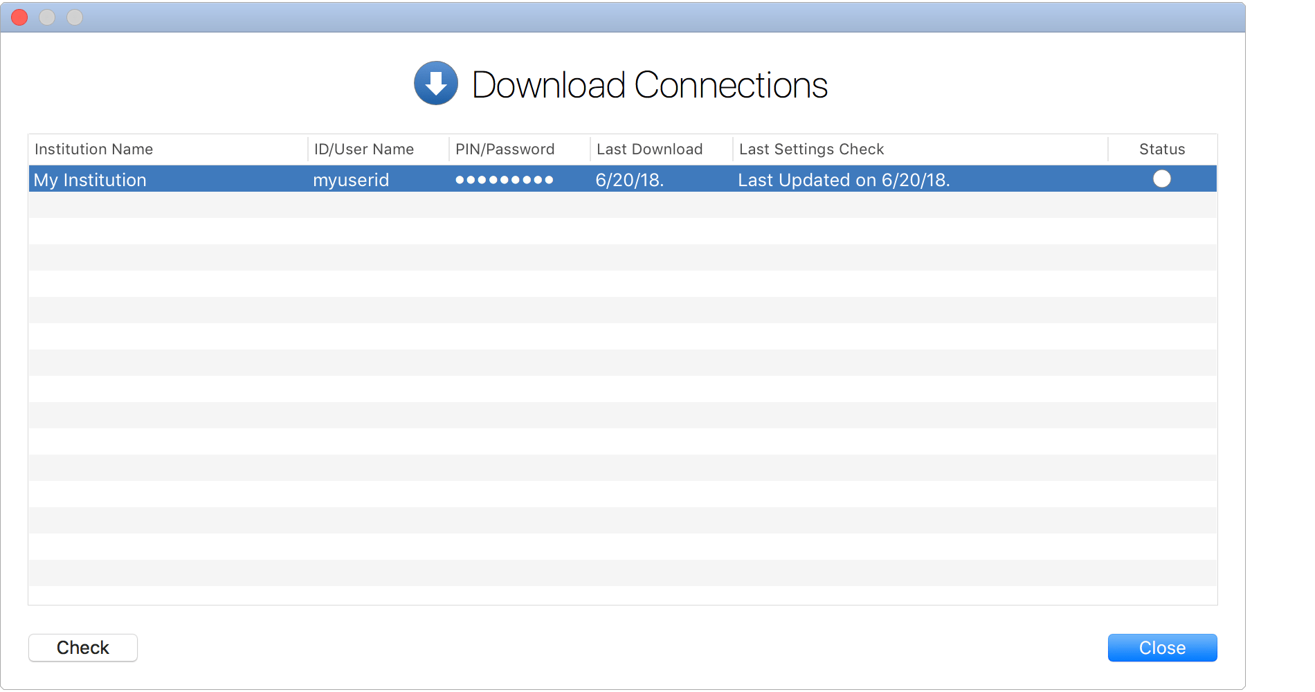Check Download Connections
