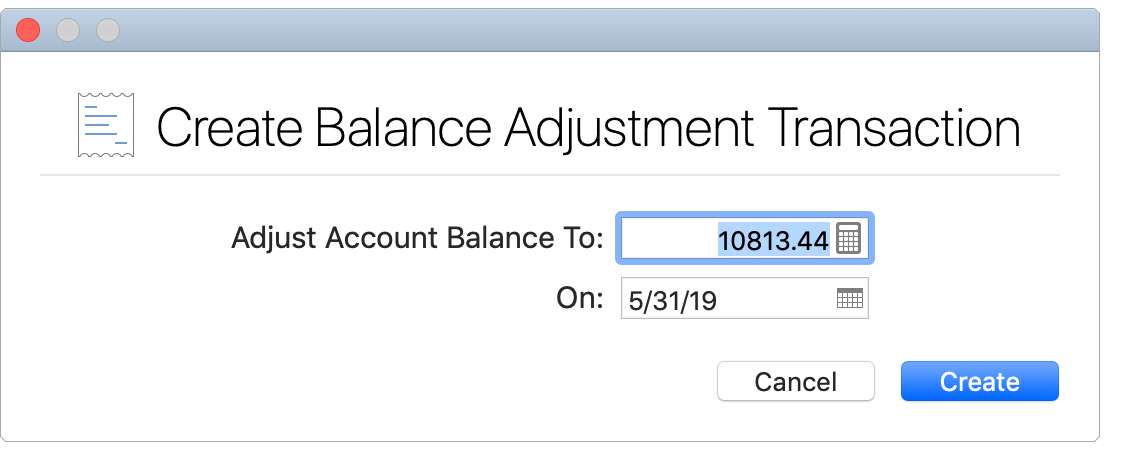 Create Balance Adjustment Transactions