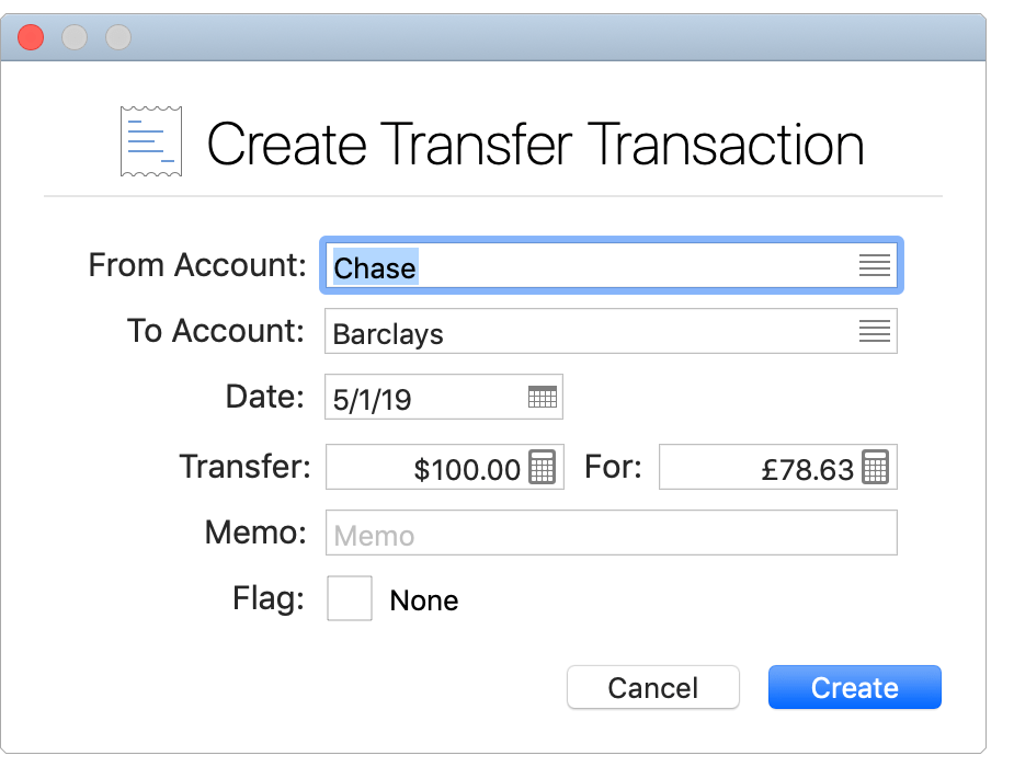 Create Transfer Transaction