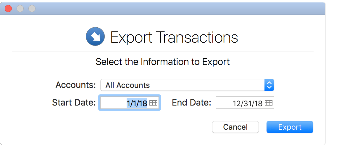 Export Transactions to CSV File