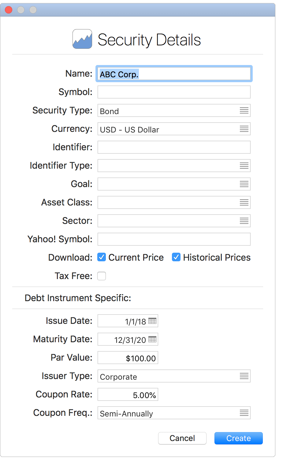 Debt Instrument Security Info