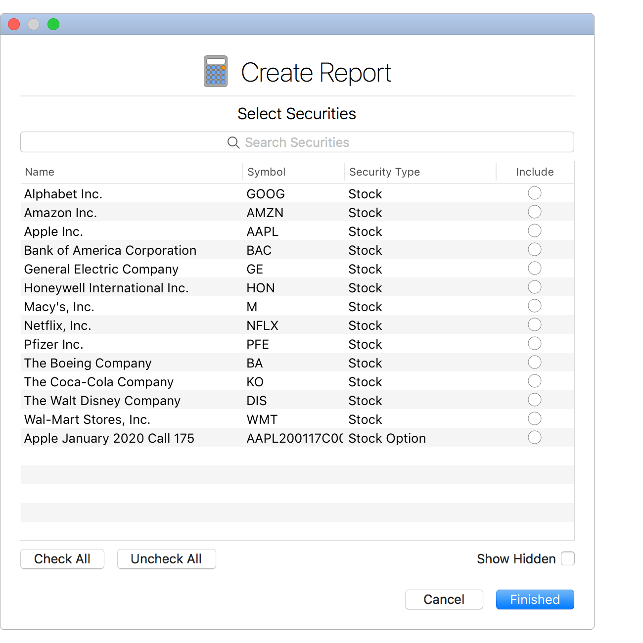 Select Securities