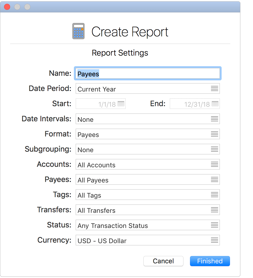 Report Settings