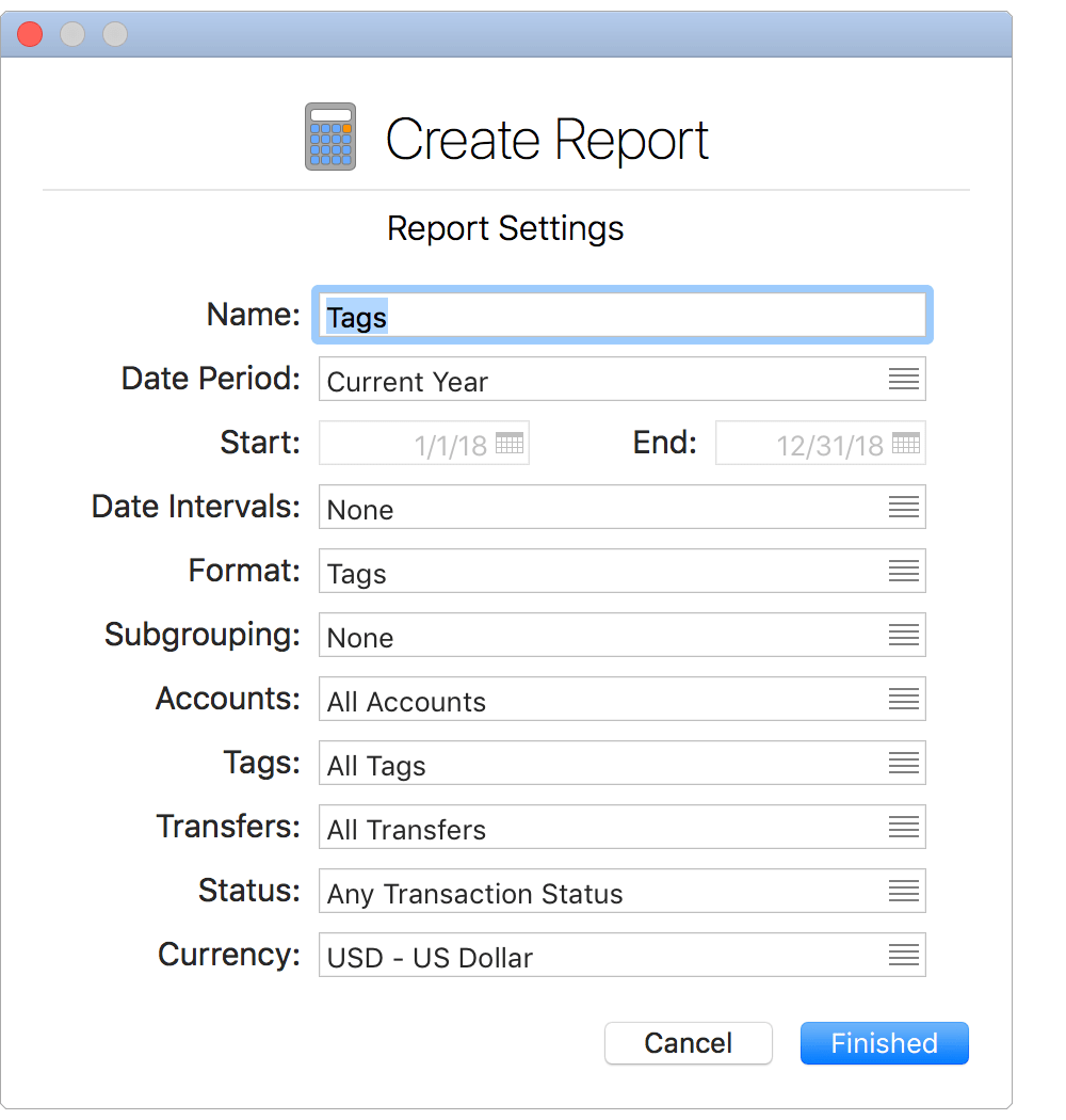 Report Settings
